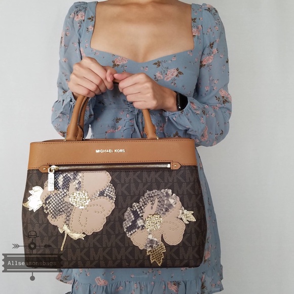 Michael Kors Hailee Medium Satchel Brown Acorn Bag - Picture 2 of 7